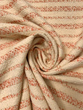 Italian Striped Soft Tweed with Lurex Fibers - Coral / Beige / Gold