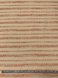 Italian Striped Soft Tweed with Lurex Fibers - Coral / Beige / Gold