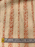 Italian Striped Soft Tweed with Lurex Fibers - Coral / Beige / Gold