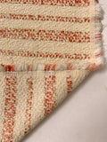 Italian Striped Soft Tweed with Lurex Fibers - Coral / Beige / Gold