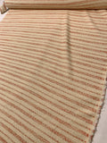 Italian Striped Soft Tweed with Lurex Fibers - Coral / Beige / Gold