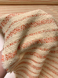 Italian Striped Soft Tweed with Lurex Fibers - Coral / Beige / Gold