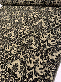 Italian Regal Damask Reversible Chenille Brocade - Light Gold / Black