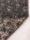 Italian Boucle-Look Brocade with Floral Lurex Design - Grey / Metallic Pink / Metallic Light Gold