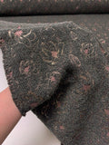 Italian Boucle-Loook Brocade with Floral Lurex Design - Grey / Metallic Pink / Metallic Light Gold