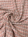 Italian Textured Yarn Tweed with Eyelash Detailing - Coral / Light Grey / White / Black / Orchid