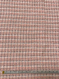 Italian Textured Yarn Tweed with Eyelash Detailing - Coral / Light Grey / White / Black / Orchid