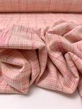 Italian Yarn-Dyed Fashion Suiting - Pinks / Soft Peach / Off-White