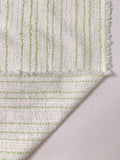 Italian Striped Bouclé Tweed Suiting - Light Green / White / Ivory