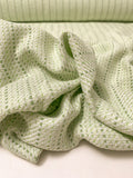 Italian Basketweave Spring Suiting - Tea Green / Ivory