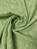 Italian 2-Ply Open-Weave Suiting - Jade Green / Pale Yellow / Ivory