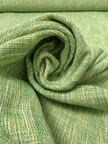 Italian 2-Ply Open-Weave Suiting - Jade Green / Pale Yellow / Ivory