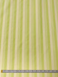 Italian 2-Ply Striped Wool Suiting - Soft Lime / Cream