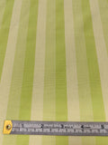 Italian 2-Ply Striped Wool Suiting - Soft Lime / Cream