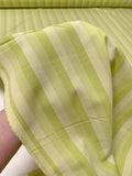 Italian 2-Ply Striped Wool Suiting - Soft Lime / Cream