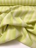 Italian 2-Ply Striped Wool Suiting - Soft Lime / Cream