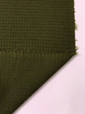 Italian Grid Pattern Bouclé Suiting - Army Green