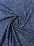 Italian Stretch Tweed Suiting - Blue / Navy / Ivory