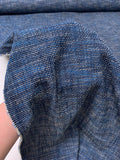 Italian Stretch Tweed Suiting - Blue / Navy / Ivory