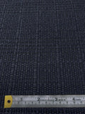 French Basketweave Suiting with Fused Black - Navy