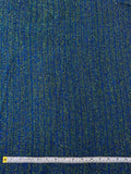 French Hurel Soft Bouclé Tweed Suiting - Royal Blue / Green / Black