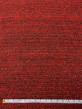 French Hurel Soft Bouclé Tweed Suiting - Red / Orange / Black