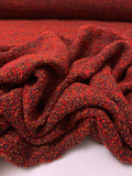 French Hurel Soft Bouclé Tweed Suiting - Red / Orange / Black