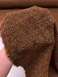 French Hurel Soft Bouclé Tweed Suiting - Orange / Red / Chatreuse / Black