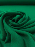 Italian Solid Stretch Double Wool Crepe - Dark Green