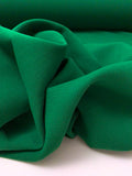 Italian Solid Stretch Double Wool Crepe - Dark Green