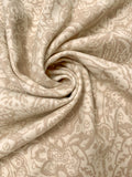 Italian Paisley Floral Double Face Wool Blend Brushed Coating - Beige / Tan