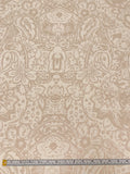 Italian Paisley Floral Double Face Wool Blend Brushed Coating - Beige / Tan