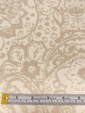 Italian Paisley Floral Double Face Wool Blend Brushed Coating - Beige / Tan