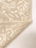 Italian Paisley Floral Double Face Wool Blend Brushed Coating - Beige / Tan