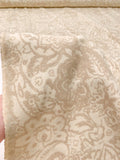 Italian Paisley Floral Double Face Wool Blend Brushed Coating - Beige / Tan