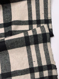 Italian Plaid Double Face Wool Blend Brushed Coating - Taupy White / Black