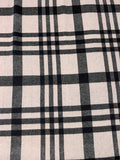 Italian Plaid Double Face Wool Blend Brushed Coating - Taupy White / Black