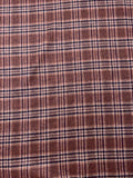 Italian Plaid Double Face Wool Blend Brushed Coating - Navy / Burnt Brick / Ivory