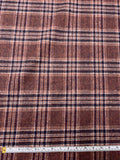 Italian Plaid Double Face Wool Blend Brushed Coating - Navy / Burnt Brick / Ivory