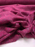 Italian Vibrant Speckled Tweed Suiting - Magenta / Black / Multicolor