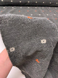 Italian Leaf and Floral Wool-Like Jacquard Jacket Weight - Grey / Orange / Off-White