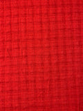 Italian Plaid Slubbed Tweed Suiting - Red