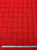 Italian Plaid Slubbed Tweed Suiting - Red