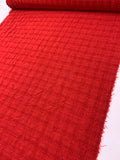 Italian Plaid Slubbed Tweed Suiting - Red