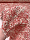 Italian Abstract Slubbed Tweed Suiting - Red / Ivory / White