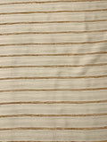 Italian Lurex Striped Novelty Tweed Suiting - Ivory / Gold