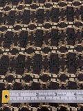 Made in England Novelty Tweed Suiting with Lurex Fibers - Brown / Black / Gold / White