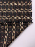 Made in England Novelty Tweed Suiting with Lurex Fibers - Brown / Black / Gold / White