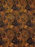 Made in Switzerland Printed Chenille Brocade-Like Suting - Pumpkin Orange / Black