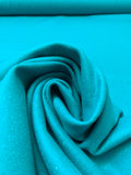 Italian Speckled Stretch Wool Coating - Turquoise